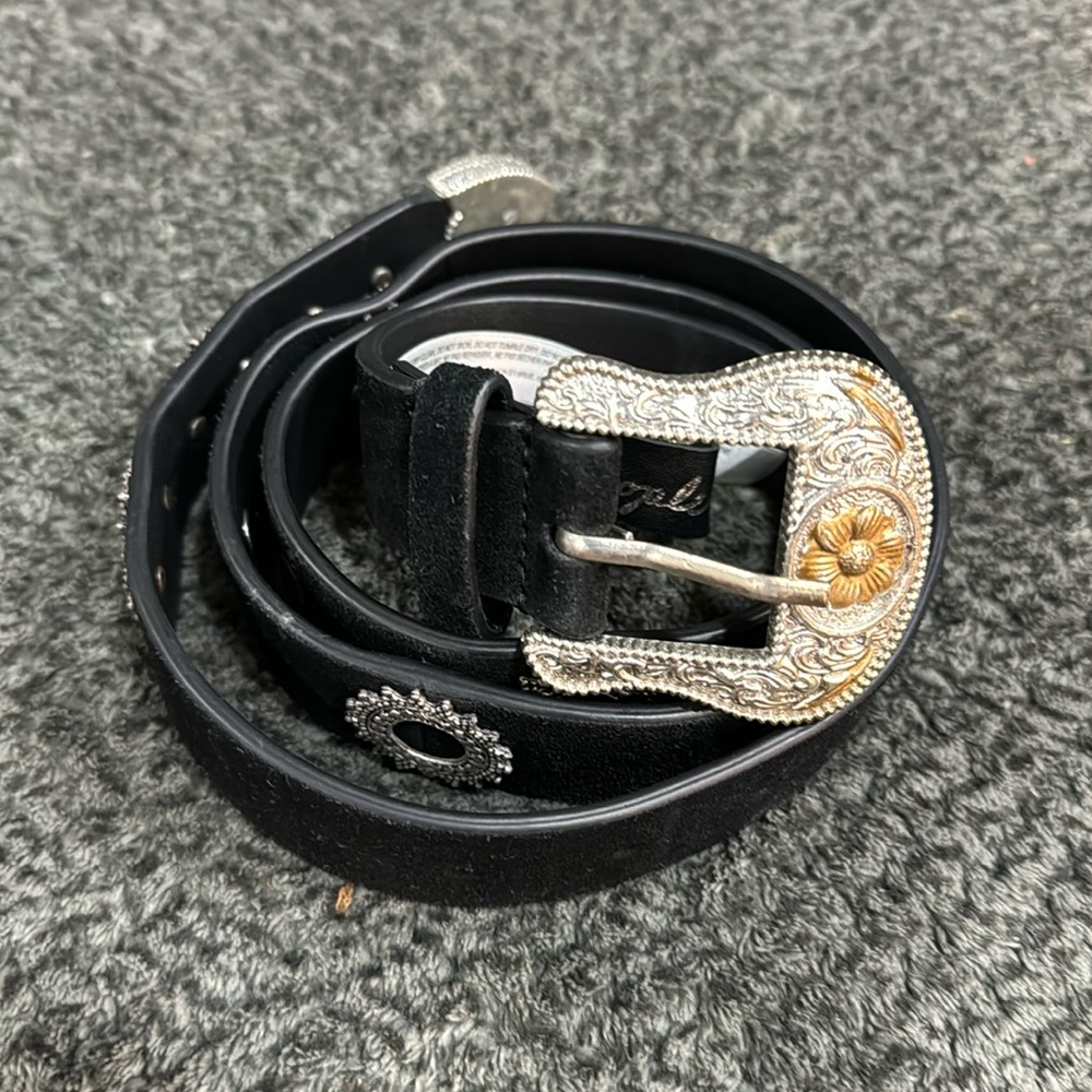 Black silver and gold Free People belt